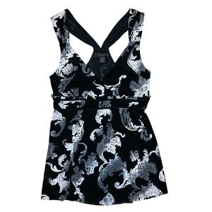 Express Black and Gray Floral top